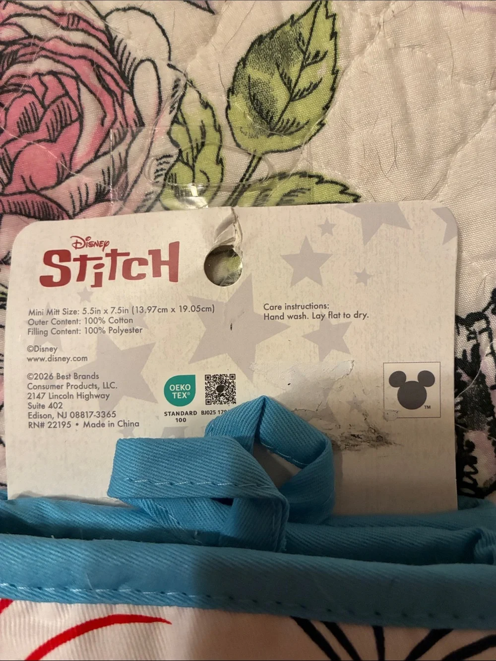 Disney Lilo & Stitch Mini Oven Mitts -  Set of 2, Blue & Pink